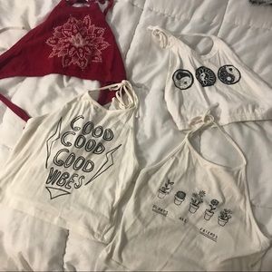 2 brandy Melville and 2 pacsun halter tops